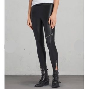 AllSaints Kriva Biker Vegan Leather Leggings. Size US 6.